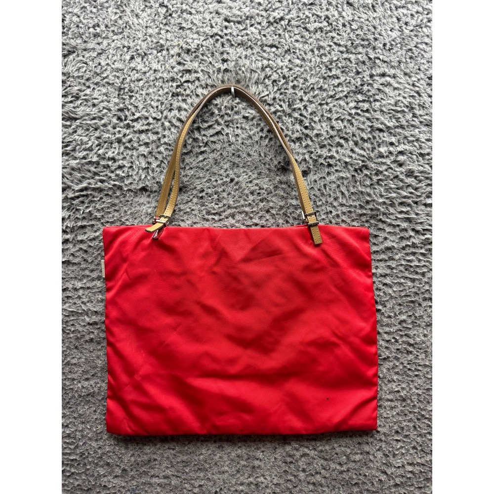 Vintage Caterina Lucchi Adjustable Shoulder Strap Canvas Tote Bag Red 11"‎ x 15"